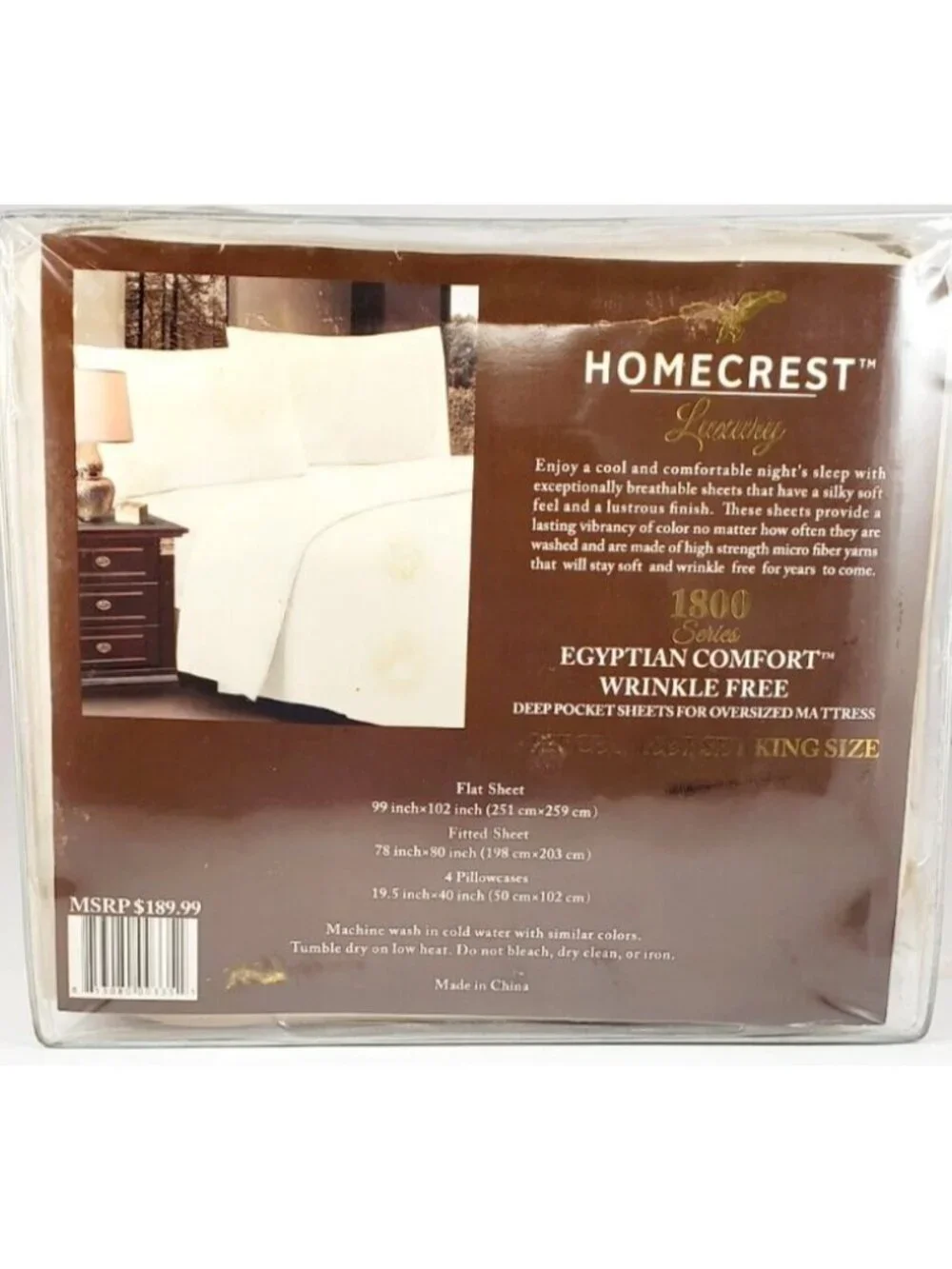 Homecrest Luxury 6-Piece King Size Egyptian Comfort 1800 Series Wrinkle-Free Dee